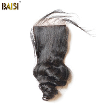 BAISI Hair-pelo virgen brasileño, Base de seda, 4x4, onda suelta, 100%, cabello humano 2024 - compra barato