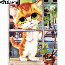 Diapai faça você mesmo quadrado completo broca redonda 5d pintura diamante ponto cruz bordado "cartoon gato" decoração de casa presente a26260 2024 - compre barato