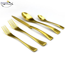 5PC 20PC 30PC Dinnerware set Gold/Black/Rose/Silver Matte Food Grade Stainless Steel Cutlery Set Silverware Dinner set Forks Set 2024 - buy cheap