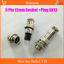 5 Pin 12mm Male & Female Wire Panel Connector kit GX12 Socket+Plug,RS765 Aviation plug interface,circular connector 2024 - buy cheap
