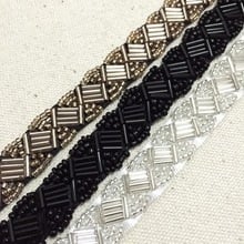 3 Yards Silver Ribbon Rhinestone Beaded Lace Trim for Collar Trim diy Wedding Decoration Costume Bridal 2024 - buy cheap