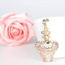 Perfume Bottle Pink Fashion Crystal Charm Purse Handbag Car Key Keyring Keychain Party Wedding Birthday Gift 2024 - buy cheap