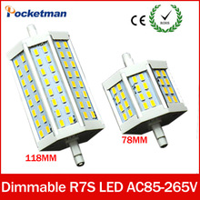 R7S LED SMD5730 24/48 светодиоды Dimmable r7s 78 мм J78 118 мм J118 лампочки заменить галогенные лампы прожектор 2024 - купить недорого