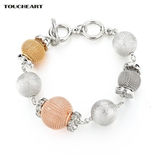 TOUCHEART Handmade Charm Silver Ball Friendship Bracelets & Bangles For Women Jewelry Crystal Stainless Steel Bracelet SBR160026 2024 - buy cheap