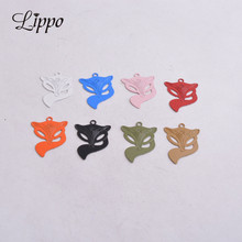 50pcs AC9530 18mm*29mm Painted Fox Charms Brass Articles Pendants Metal Jewelry Findings For Jewelry Making Earrings DIY 2024 - buy cheap