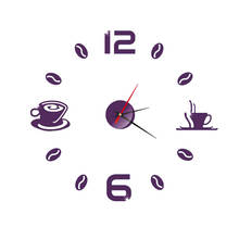 Acrylic Modern DIY Wall Clock 3D Mirror Surface Sticker Home Office Decor-Purple Home Kitchen Living Bedroom Decoration Fashion 2024 - buy cheap