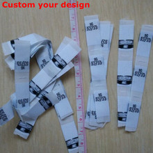1.2 cm*3 cm Custom white woven cloth size label White Garment Flag labels folded tags 5 sizes/lot MZ-4146 2024 - buy cheap