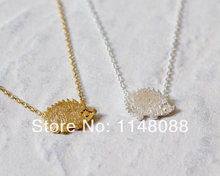 Fashion Gold Silver cute exquisite glitz small Hedgehog pendant Necklace jewelry for boys and girls gift 2024 - buy cheap