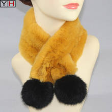 Winter Women Real Rex Rabbit Fur Scarf 100% Natural Rex Rabbit Fur Muffler Lady Fashion Warm Knitted Real Rabbit Fur Scarfs 2024 - buy cheap