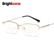 Brightzone Memory Metal Half Eyeglasses Woman Frame Presbyopic Progressive Reading Glasses Men Clear Goggle Eyewear Accessories 2024 - buy cheap