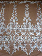 La Belleza  New off white Polyester on netting(mesh) wedding dress lace fabric  51'' width 2024 - buy cheap
