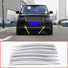 Silver ABS Plastic Front Fog Lamp Decoration Strips Trim For Landrover Range Rover Vogue 2018 Car Accessories 6pcs/set 2024 - buy cheap