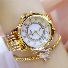 Relojes de marca de lujo para mujer, reloj de cuarzo con diamantes de oro rosa, de acero inoxidable, femenino, 2019 2024 - compra barato