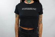 Skuggnas-Camiseta corta de manga corta para mujer, camisa estética de los 90, con frase If My Mouth Don't Say it, color negro 2024 - compra barato