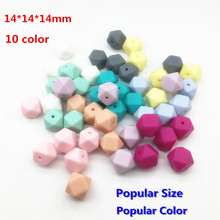 Chenkai-Cuentas hexagonales de silicona para chupete de bebé, accesorios para chupete sensorial, sin BPA, 14mm, 50 Uds. 2024 - compra barato
