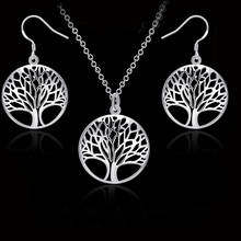 1 Set Elegant Tree of Life Necklace And Earring Set,Vintage Jewelry Sets Silver Color Jewelry Women Girls Gift 2024 - buy cheap