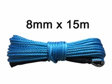 Cable de cabrestante sintético, 8mm x 15m, 12 hebras, uhmwpe, con funda negra, envío gratis 2024 - compra barato