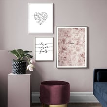 Scandinavian Minimalist Style Pink Feather Heart Canvas Poster and Prints Wall Art Painting Nordic Decoration Picture Home Decor 2024 - buy cheap