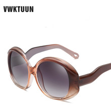 VWKTUUN Sunglasses Women Big Oculos Round Shades UV400 Points Oversized Sun glasses For Women Gradient UV400 Oculos 2024 - buy cheap