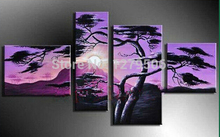100% Hand-painted Wall Art Grassland Decoration Modern Abstract Landscape Oil Painting On Canvas 4 Piece Living Room Home Decor 2024 - buy cheap