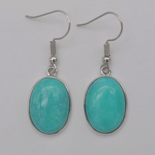 Amazonite Stone Oval beads Dangle Earrings Jewelry For Woman Gift T239 2024 - buy cheap