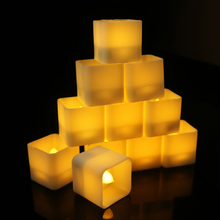 Baoblaze Cube Shaped Flameless Votive Candle Flickering Tea Light Battery Candle with On/Off Swtich for Wedding Decor 2024 - buy cheap