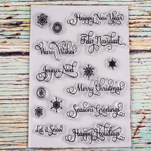 Happy new year snowflakes Transparent clear stamp for DIY Scrapbooking/Card Making/Kids Christmas Fun Decoration Supplies 2024 - buy cheap