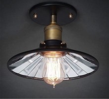 Lâmpada de loft vintage 22cm, luminária de teto com espelho interno, lâmpada e27 edison, montagem embutida, iluminação de casa, quarto 2024 - compre barato