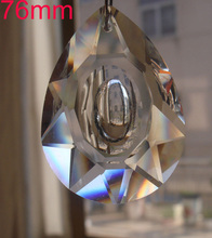 Candelabro de cristal transparente con forma de Longan, piezas de cristal colgantes para bricolaje y decoración del hogar, 76mm, 240 unids/lote 2024 - compra barato