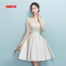 FADISTEE New design A-line short dresses V-neck cocktail party dress lace elagant simple lace-up simple modern prom party frock 2024 - buy cheap