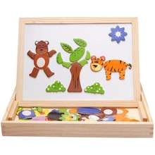 Crianças educacional de madeira magnética escrita desenho placa plantas animal quebra-cabeça brinquedos presente m09 2024 - compre barato