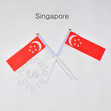 Сингапур 14*21 см 10 шт. флаг баннер ручной машущий флаг Национальный флаг для встреч, парадов вечерние. Подвесные, украшения 2024 - купить недорого