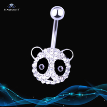 China National Treasure Panada Navel Piercing Nombril Belly Button Rings for Women Cute Belly Piercing Ombligo Body Jewelry 2024 - buy cheap