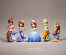 Disney Sofia Mermaid princess 5pcs/set 8-9cm mini doll Action Figure Anime Decoration Collection Figurine Toy model for children 2024 - buy cheap