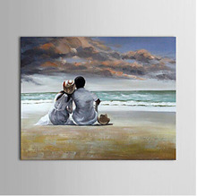 Single Hand Painted Canvas Painting-Lovers on Beachs-People Oil Painting Wall Art-Modern Canvas Art Wall Decor 2024 - buy cheap