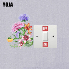 YOJA-calcomanía decorativa de estilo clásico europeo para el hogar, pegatina de interruptor de PVC con flor colorida, para pared, 15SS0117 2024 - compra barato