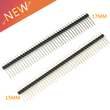 5 uds 2,54mm macho fila 1*40P escapada placa PCB Pin Header 15/17mm conector de Pinheader para Arduino 2024 - compra barato