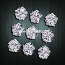 Envío Gratis 50 unids/lote 16mm roseta flor botón aleación lleno de botones de diamantes de imitación de cristal pelo joyería accesorio PJB05 2024 - compra barato