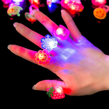 50pcs/bag Kids Cartoon LED Flashing Light Up Glowing Finger Rings Electronic Christmas Halloween Fun Toys Party Accessories Gift 2024 - buy cheap