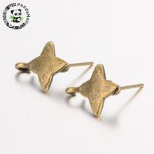 100pcs Antique Bronze Star Tibetan Style Earstud Components Jewelry Making Lead Free and Nickel Free 13x10mm Hole: 2mm Pin: 1mm 2024 - buy cheap