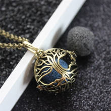Vintage Bronze Tree of Life Copper Mexico Bola Open Locket Essential Oil Diffuser Necklace Aroma Necklace with Lava Stone 2024 - buy cheap