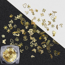 1Box Gold Silver Metal Studs For Nails Charms Snowflakes Heart Ultra-thin Copper Nail Rivets Manicure 3D Nail Art Decorations 2024 - buy cheap