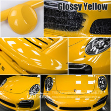10/20/30/40/50/60*152CM High Quality Yellow Glossy Vinyl Film Gloss Yellow vinyl Wrap Bubble Free Car Wrapping by free shipping 2024 - buy cheap