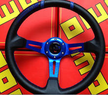 Black car racing steering wheels with pvc 14''350mm universal steering wheel steering-wheel wheel booster vw golf mk5 gti 2024 - buy cheap