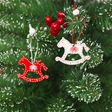 12Pcs Christmas Hanging Ornament Creative Wooden Mini DIY Pendant Elk Star Angel Snow Christmas Tree Home Decor 2024 - buy cheap