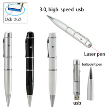 High speed Ballpoint Pen Model Laser Light usb flash Pen Drive Memory Stick Pendrive 3.0 usb 32GB 64GB Business Gift 2024 - buy cheap