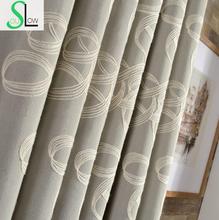 Cortinas de pano de algodão com bordado três dimensional fio francês janela transparente para sala cortinas cortinas cozinha 2024 - compre barato