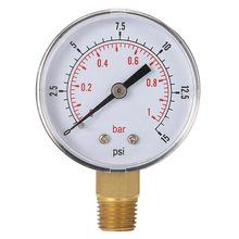 Hot 0~1bar 50mm Water Pressure Gauge Meter 1/4 inch NPT Thread Manometer TS-50-15psi 2024 - buy cheap