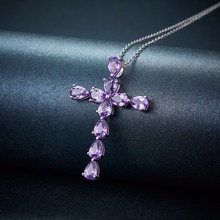 LUKENI New Fashion Female Crystal Cross Pendant Necklace For Women Jewelry Top Quality Silver 925 Girls Clavicle Necklace Female 2024 - buy cheap