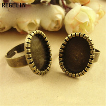 REGELIN-anillo de ajuste de Bronce Antiguo, Accesorio para hacer joyas, 18x13mm, 20 unidades por lote 2024 - compra barato